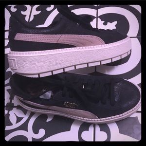 Puma Platform sneakers black sparkle pale pink 7.5